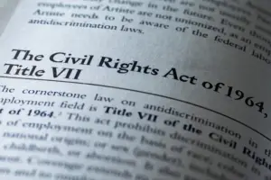 A close up of the Title VII of the Civil Rights Act of 1964.