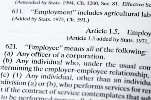 A closeup definition of employment in CA law.