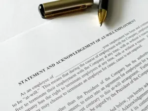 An at-will employment contract. 