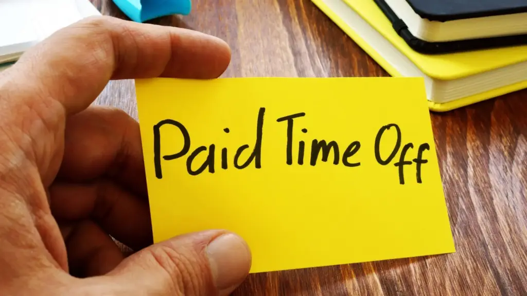A sticky note that says "Paid Time Off".