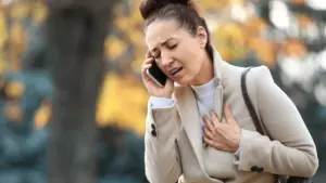 A woman fake calling out sick for work.