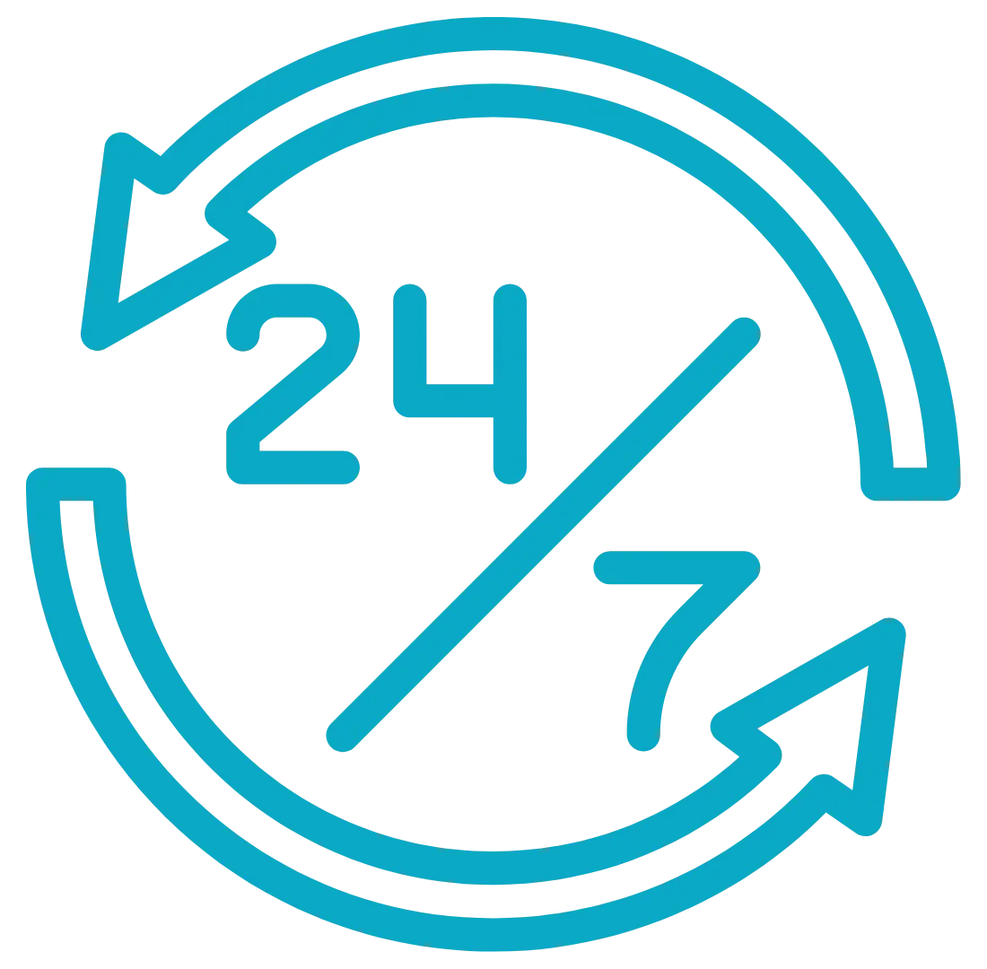 A 24/7 service icon.