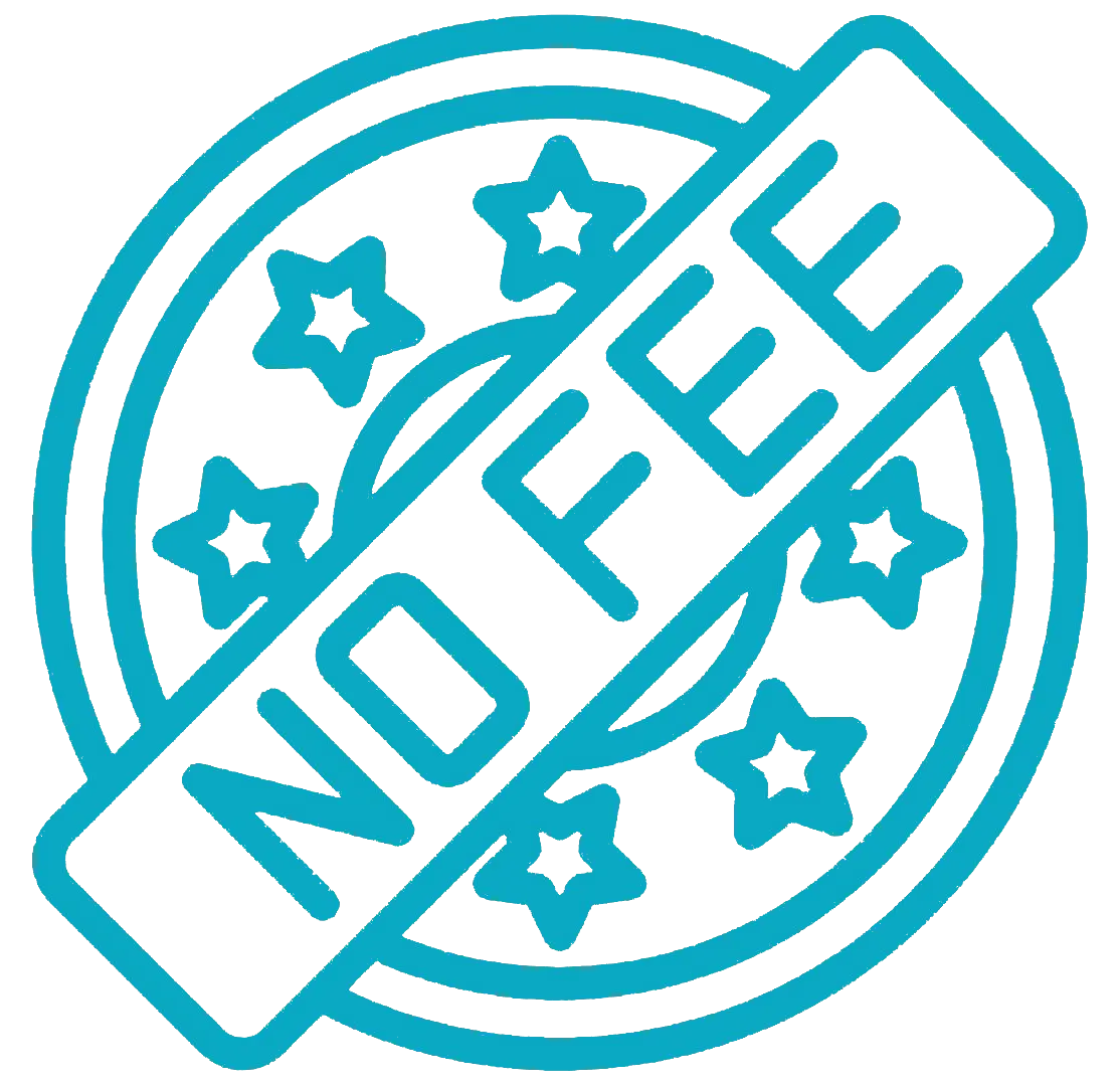 A 'No Fee' Icon.