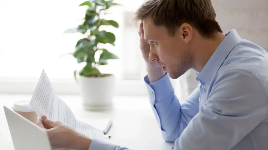 An intern finding out that his internship is an unpaid one.