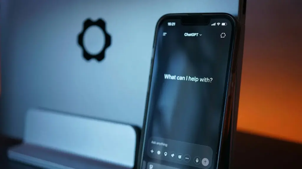 A smartphone with Chatgpt loaded up.