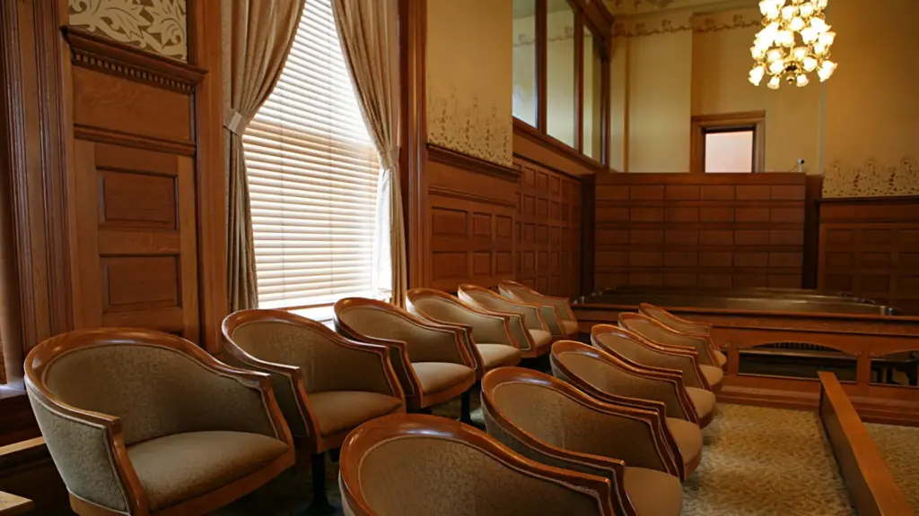A empty jury stand.