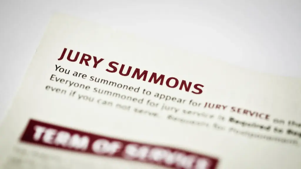 A Jury duty summons letter. 