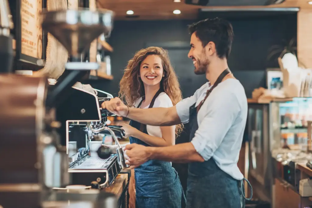 A male barista showing favoritism based on his romantic feelings for his coworker. 