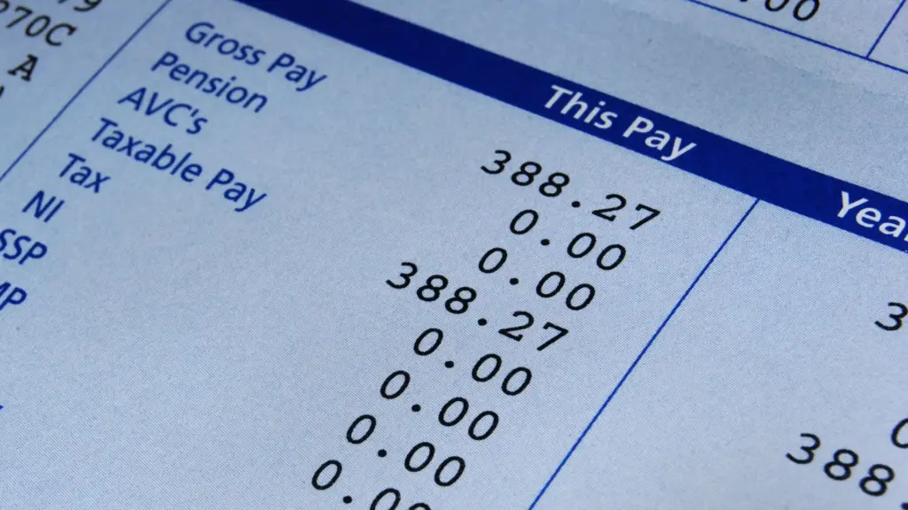 A close up of a person's paystub.