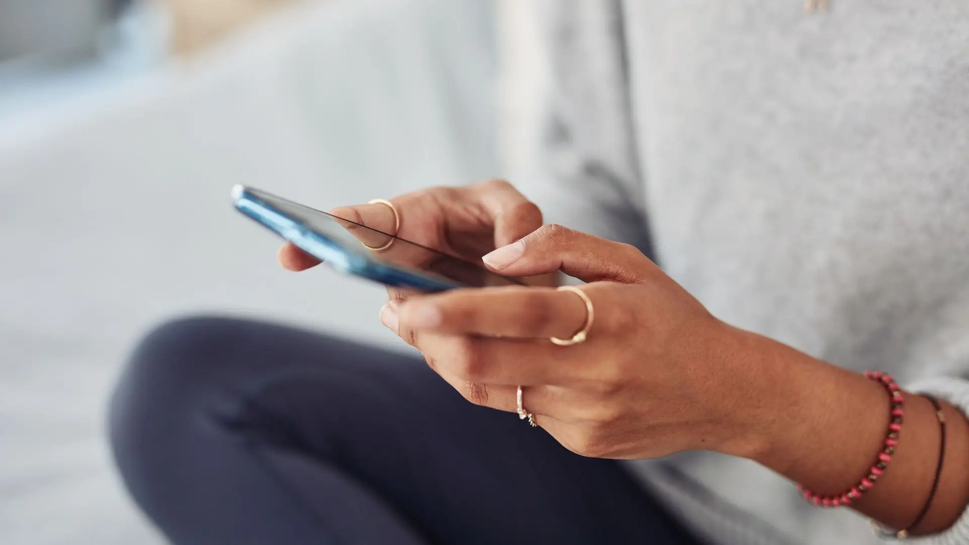 A woman on her phone.