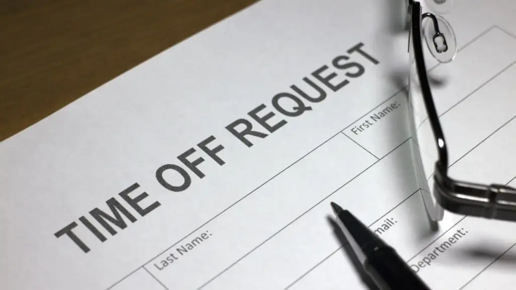 A time off request form.