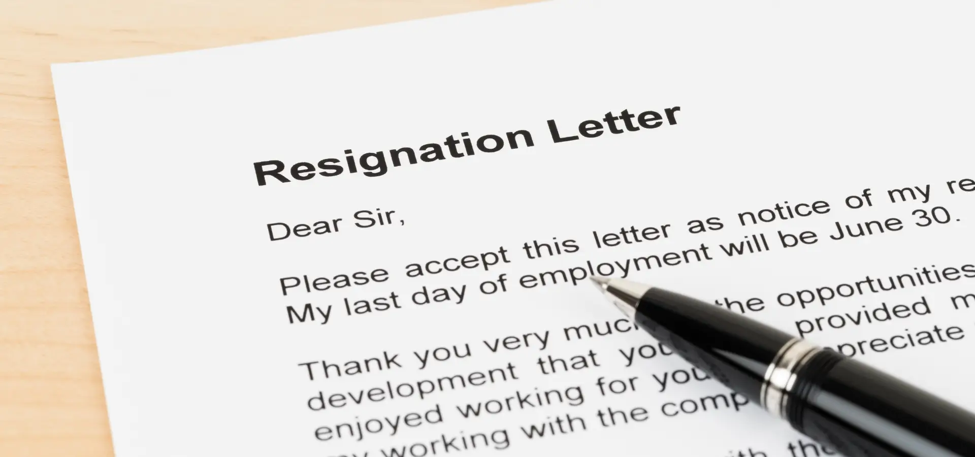 A resignation letter. 
